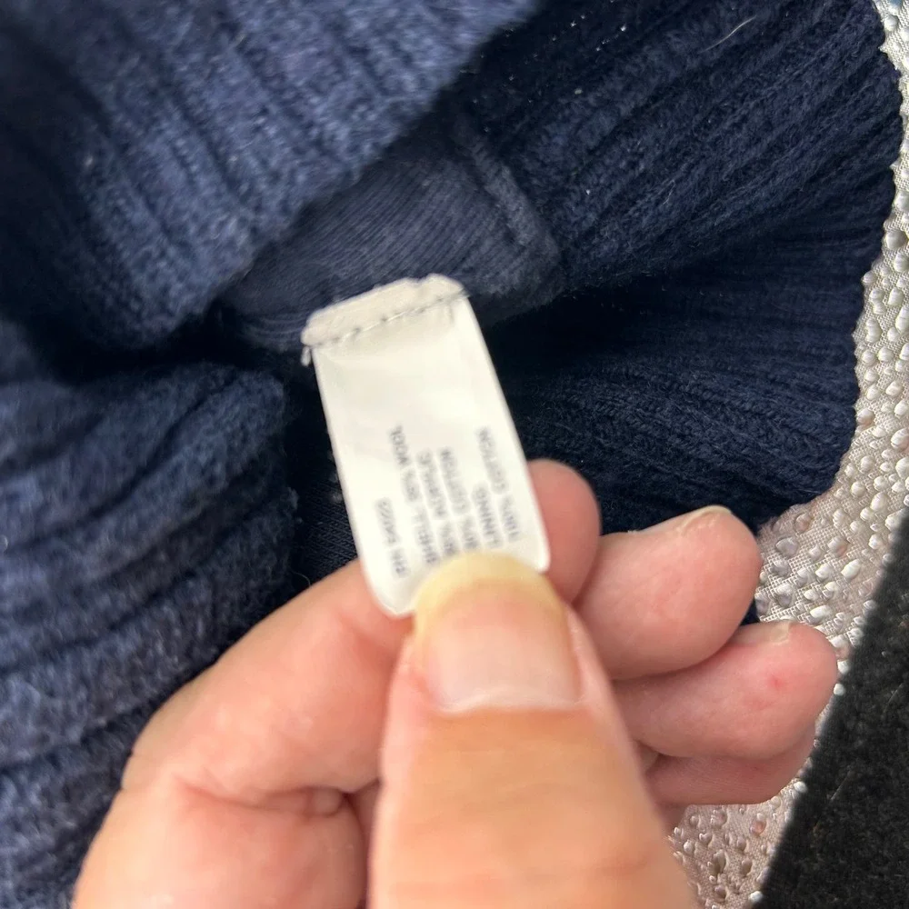Gap Kids Navy Fair Isle Full Zip Hooded Cardigan Sweater Tassel Hood 4 Years